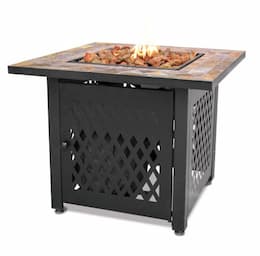 30-in Outdoor Gas Fire Pit w/ Slate Tile Mantel, Liquid Propane