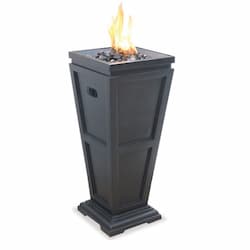 27.6-in Outdoor Gas Fire Column, Liquid Propane, Black