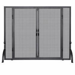 Small Fireplace Screen w/ Doors, Wrought Iron, 1-Panel