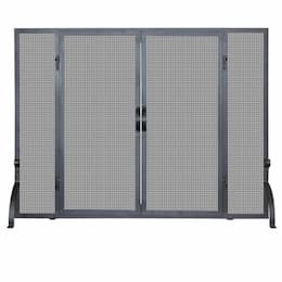 Large Fireplace Screen w/ Doors, Wrought Iron, 1-Panel