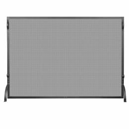 Large Fireplace Screen, Wrought Iron, 1-Panel, Black