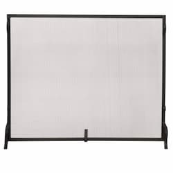 Small Fireplace Screen, Wrought Iron, 1-Panel, Black