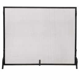 Small Fireplace Screen, Wrought Iron, 1-Panel, Black