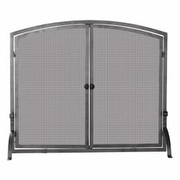 Medium Fireplace Screen w/ Doors, 1-Panel, Olde World Iron