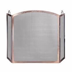 Fireplace Screen, 3-Panel, Antique Copper