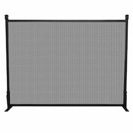 Fireplace Screen, Craftsman Design, 1-Panel, Black