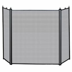 Fireplace Screen, 3-Panel, Black