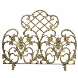 Fireplace Screen, Cast Aluminum, 1-Panel, Antique Gold