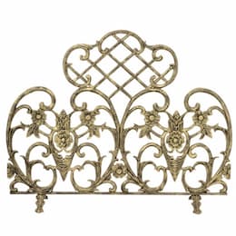 Fireplace Screen, Cast Aluminum, 1-Panel, Antique Gold