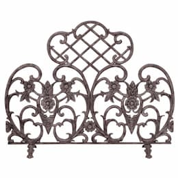 Fireplace Screen, Cast Aluminum, 1-Panel, Bronze