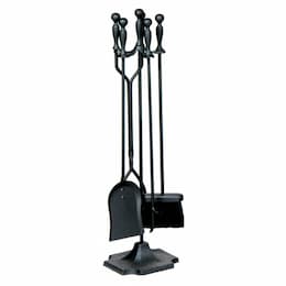 31-in 5pc Black Finish Fireset w/ Ball Handles