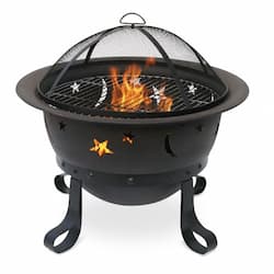 29.9-in Wood-Burning Fire Pit, Stars & Moons, Oil Rubbed Bronze