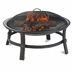 29-in Wood-Burning Fire Pit, Airflow Technology, Brushed Copper