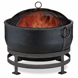 28.3-in Wood-Burning Fire Pit w/ Kettle Design, Oil Rubbed Bronze