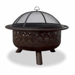 30-in Wood-Burning Fire Pit w/ Lattice Design, Oil Rubbed Bronze