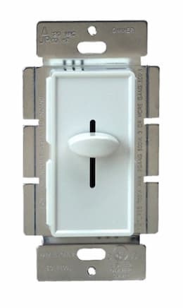 White Colored Three-Way Incandescent Slide Dimmer Control