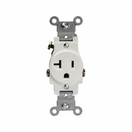 Brown Commercial Grade Side Wired 2-Pole 20A Single Receptacle