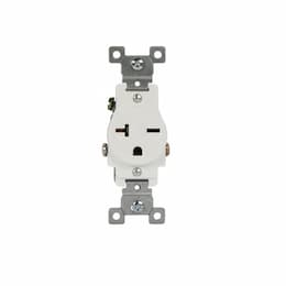 Enerlites Ivory Commercial Grade Side Wired 2-Pole 20A High Voltage Single Receptacle