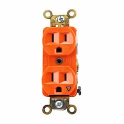 Orange Isolated Ground 15A Tamper Resistant Duplex Recepetacle 