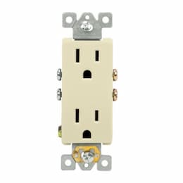 Almond Push-In and Side Wired Decorator Residential Grade 15A Receptacle