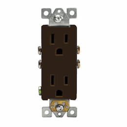 Brown Residential Grade Tamper Resistant 15A Duplex Receptacle