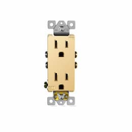 Enerlites 15 Amp Tamper Resistant Duplex Receptacle, Gold