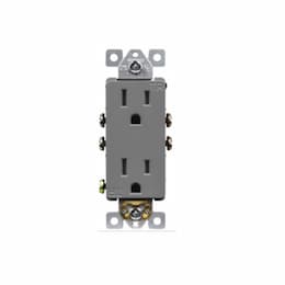 15 Amp Tamper Resistant Duplex Receptacle, Gray