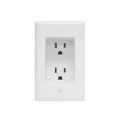 15 Amp Tamper Resistant Duplex Recessed Receptacle, White