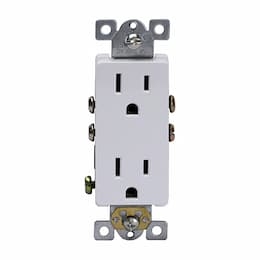 Enerlites 15 Amp Push-In/Side-Wired Decora Duplex Receptacle, White