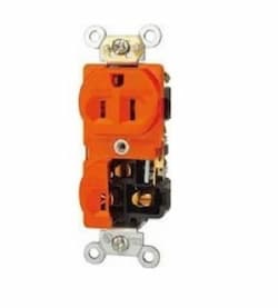 Enerlites Orange Isolated Ground Industrial Grade Duplex Receptacles