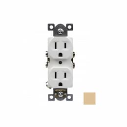 15 Amp Duplex Receptacle, Commercial Grade, Almond