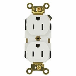 Ivory Back and Side Wired 15A Industrial Grade Duplex Receptacle