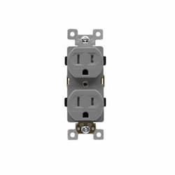 Enerlites 15 Amp Tamper Resistant Industrial Grade Duplex Receptacle, Gray