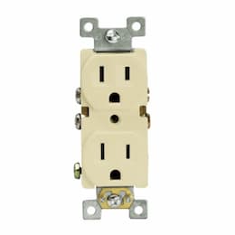 Enerlites Ivory Push-in & Side Wired Residential Self-Grounding Duplex Receptacle