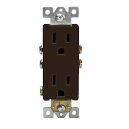 Brown Push-in & Side Wired Self-Grounding Tamper Resist Duplex Receptacle