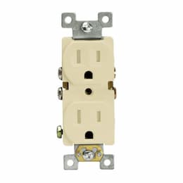 Enerlites Ivory Push-in & Side Wired Self-Grounding Tamper Resist Duplex Receptacle