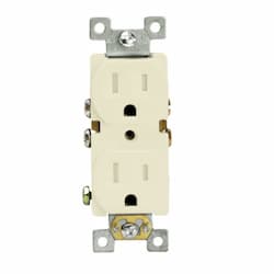 Light Almond Push-in & Side Wired Self-Grounding Tamper Resist Duplex Receptacle