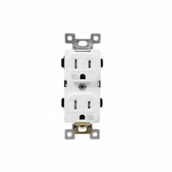 15 Amp Tamper and Weather Resistant Duplex Receptacle, White