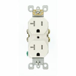 125V Isolated Grade Tamper Resistant Duplex Receptacle, Ivory