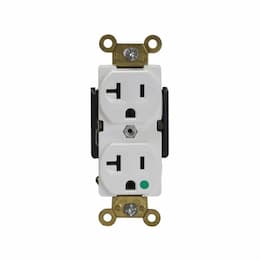 Enerlites Ivory Hospital Grade Industrial Straight Blade 20A Duplex Receptacle