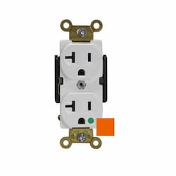 Orange Hospital Grade Industrial Straight Blade 20A Duplex Receptacle