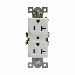 20 Amp Tamper Resistant Duplex Receptacle, Commercial Grade, Ivory