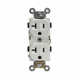 Ivory Industrial Grade 2-Pole 20A Duplex Receptacle