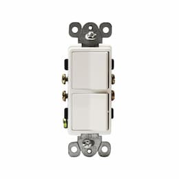 Enerlites White Decorator Combination Side-Wire Only 15A two Single Pole Switches