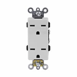 Enerlites White Industrial Grade Decorator 15A High Voltage Duplex Receptacle