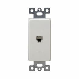 Almond Molded-In Voice and Audio/Video RJ11 Jack Wall Outlet