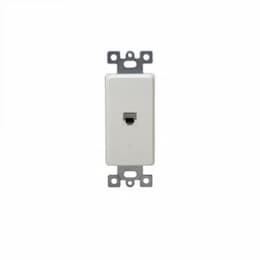 Molded-In Voice and Audio/Video Single RJ11 Jack Wall Outlet, Ivory