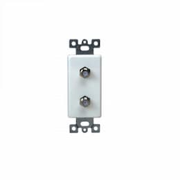 Enerlites Molded-in Voice and Audio/Video Duplex F-Type Connector Wall Outlet, White