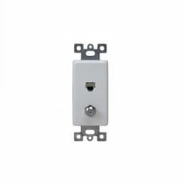 Enerlites Molded-in Voice and Audio/Video RJ11 F-Type Combination Wall Outlet, Ivory