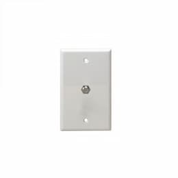 Telephone and CATV 1-Gang Single F-Type Connector Wall Outlet, Ivory